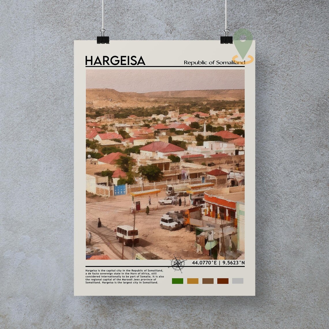 Hargeisa Somaliland Cityscape Desert Town Hills Africa Travel Poster - Image 5