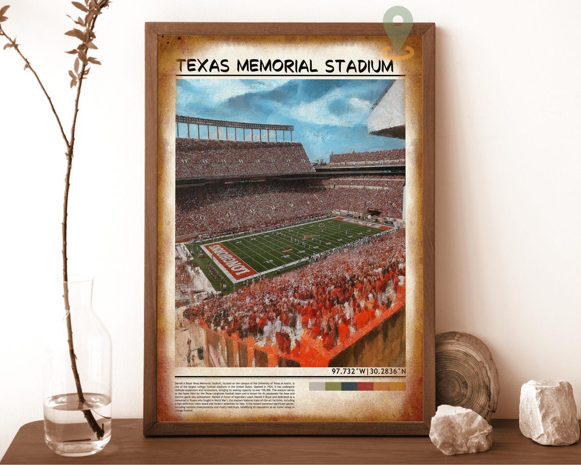 Texas Memorial Stadium Austin Longhorns Football Game Day Poster - Image 6