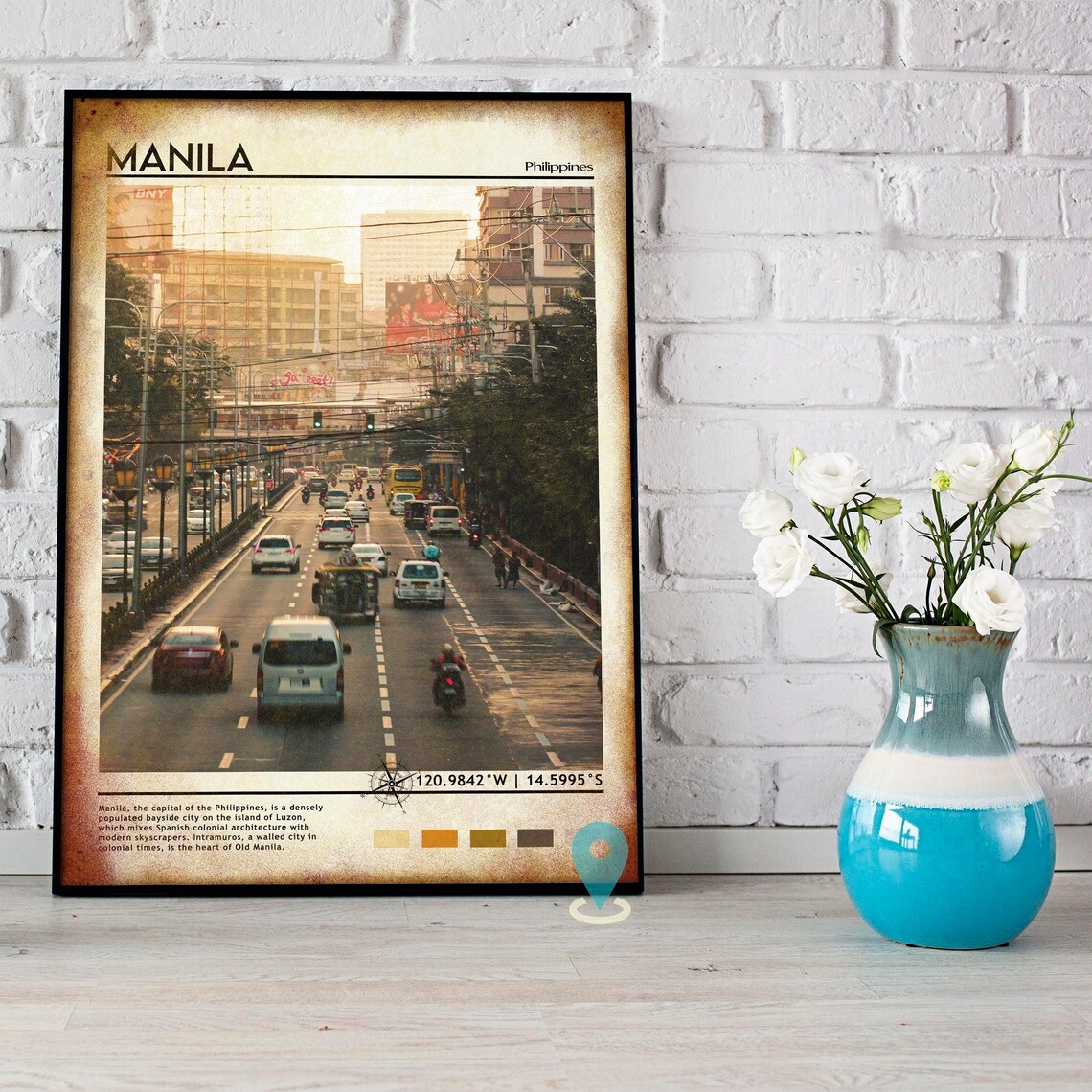 Manila Philippines Vintage City Street Photography Travel Poster - Image 4