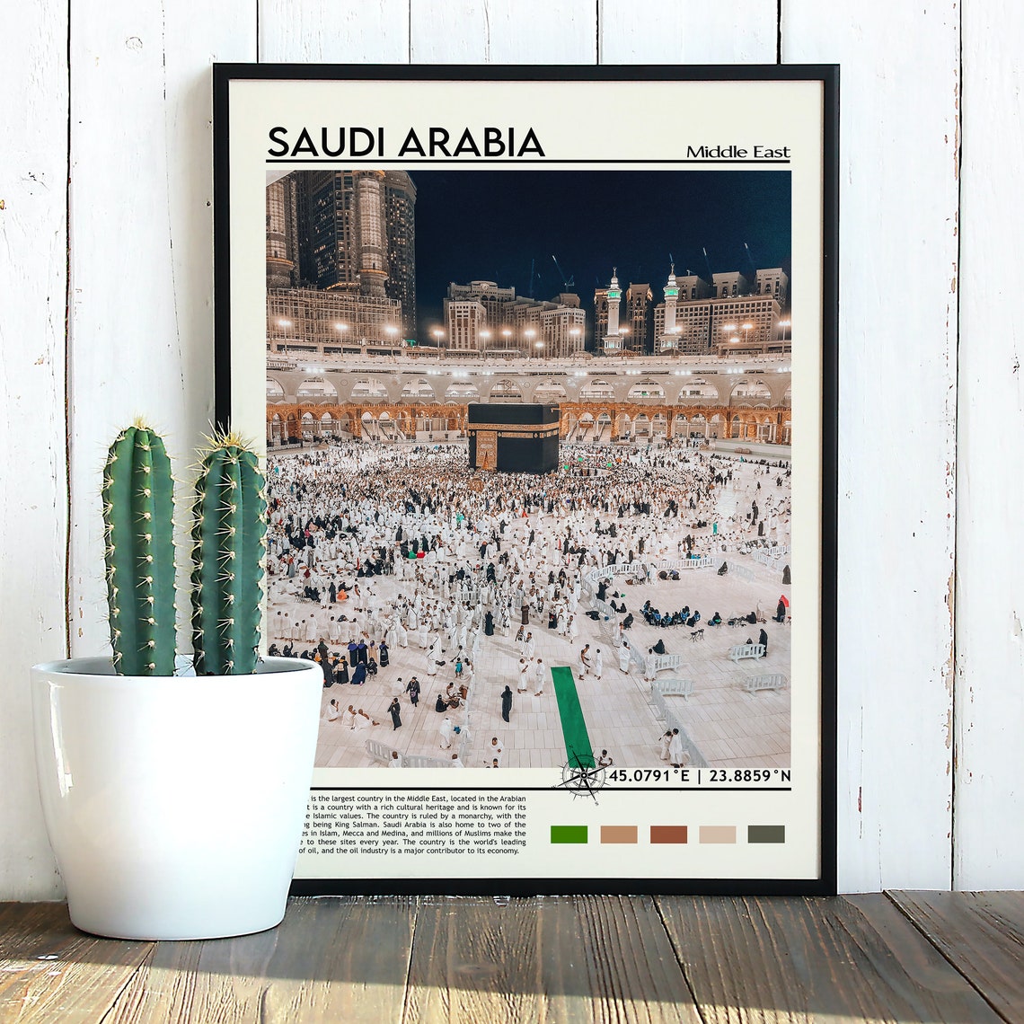 Grand Mecca Kaaba Saudi Arabia Night Pilgrimage Scene Poster - Image 2