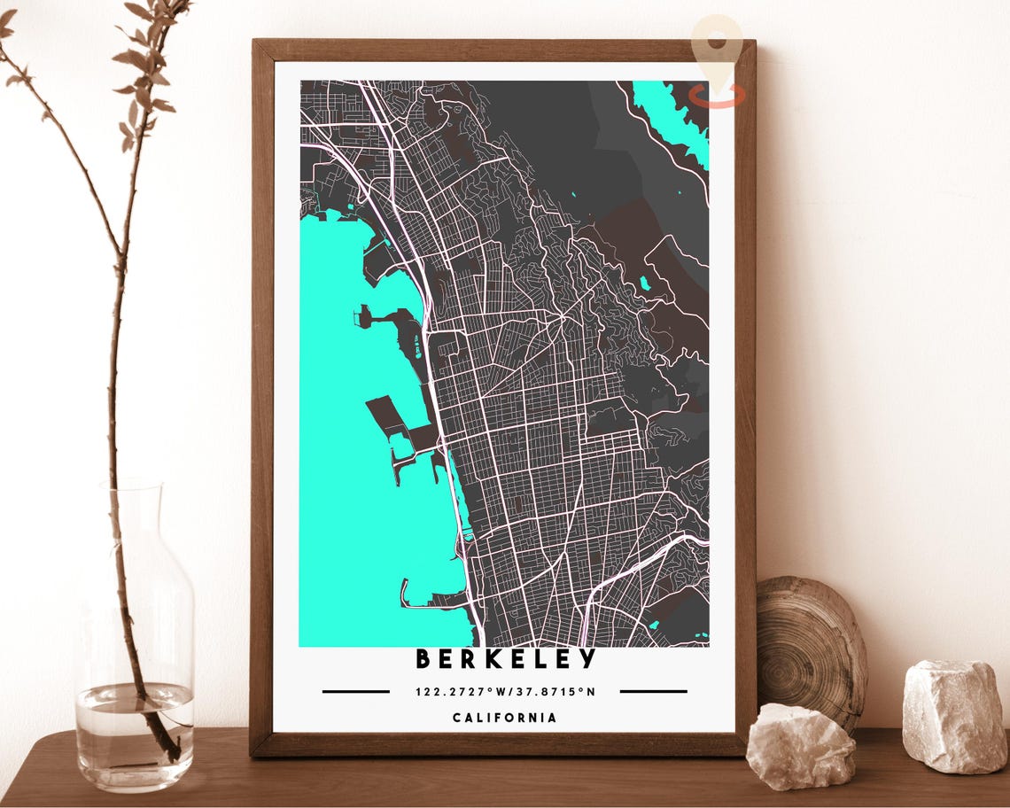 Berkeley California City Street Map Modern Poster Wall Decor - Image 4