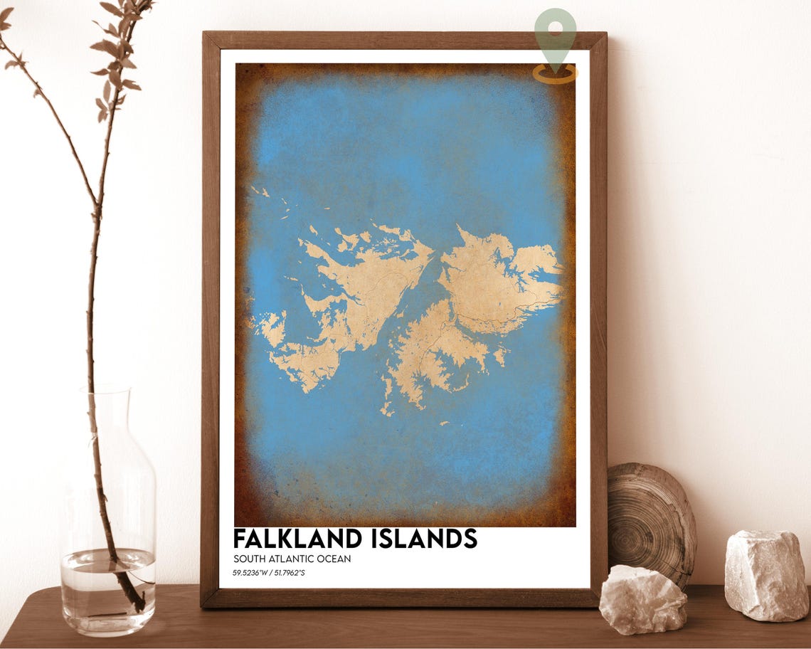 Falkland Islands Map Falkland Islands Map Print Falkland Islands Wall Art Falkland Islands Travel Poster Falkland Islands Poster - Image 2