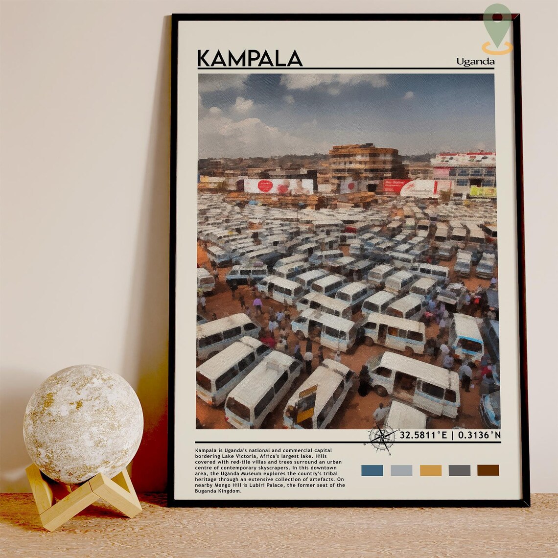 Kampala Uganda Bustling Taxi Park City Life Africa Travel Poster - Image 3