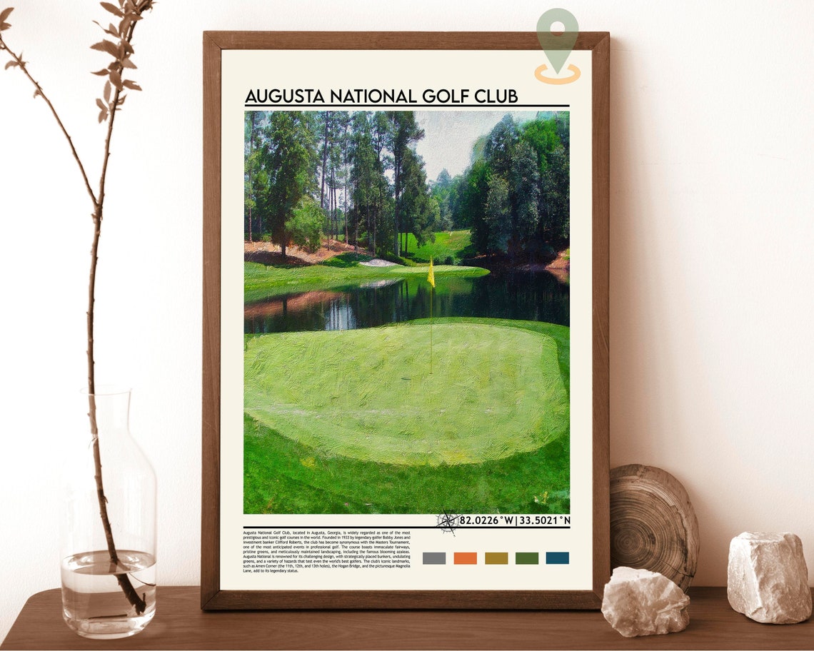 Augusta National Golf Club Georgia Masters Course Travel Poster