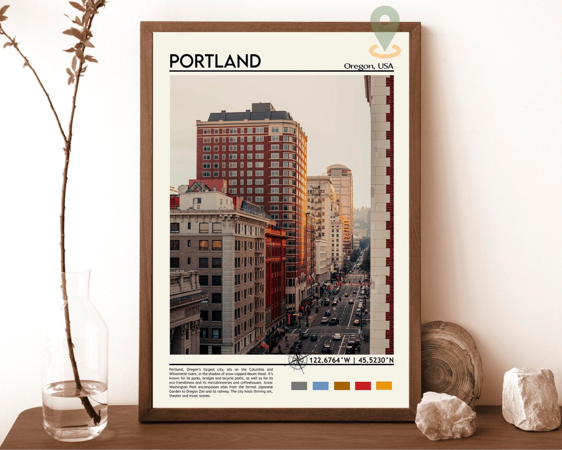 Portland Print Portland Art Portland Poster Portland Photo Portland Poster Print Portland Painting Oregon Travel Poster Portland W
