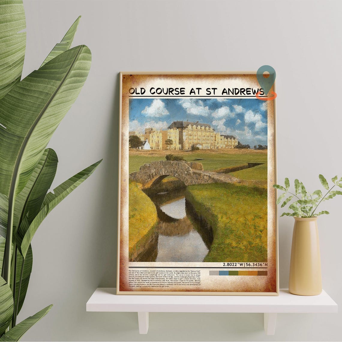 Old Course St Andrews Swilcan Bridge Burn Reflection Poster Art - Image 5