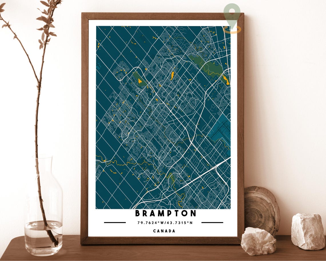 Brampton Canada City Street Map Minimalist Poster Wall Decor - Image 5