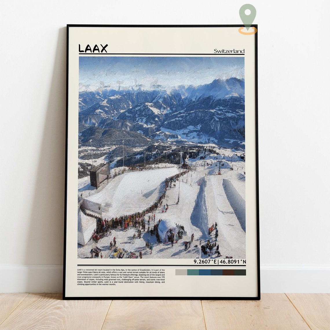 Laax Print Laax Wall Art Laax Poster Laax Photo Laax Poster Print Laax Wall Dcor Laax Ski Switzerland Poster Flims Laax Falera - Image 4