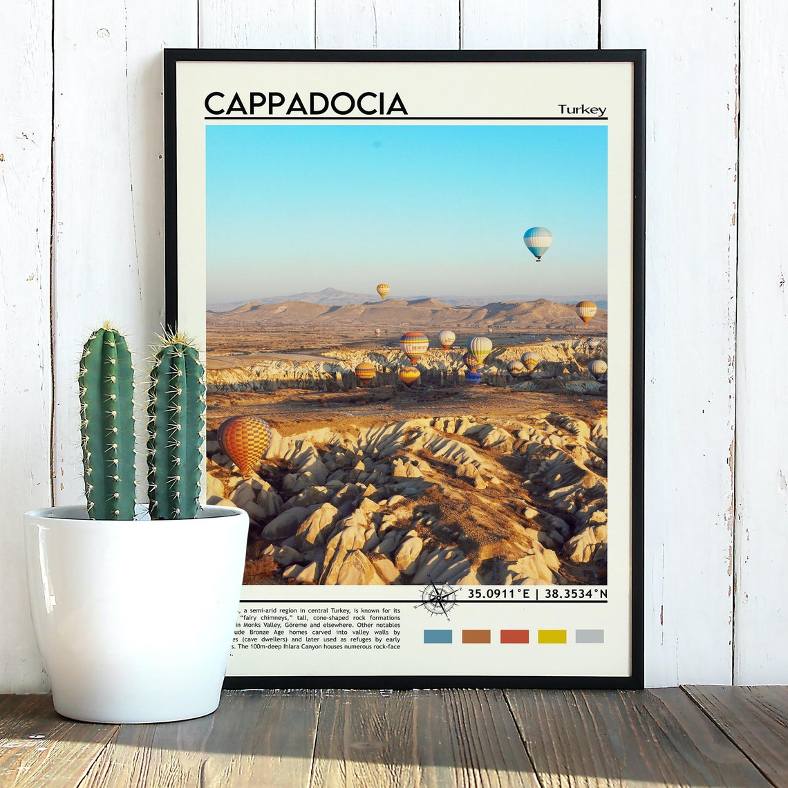 Cappadocia Turkey Hot Air Balloons Rocky Valley Sunrise Poster - Image 4