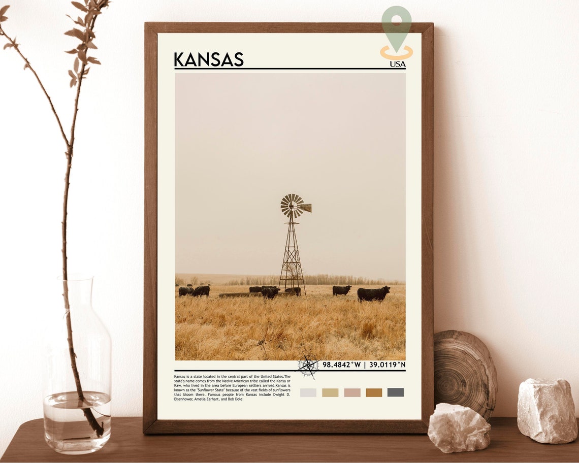 Kansas Print Kansas Art Kansas Photo Kansas Poster Kansas Painting Kansas Art Work Wichita Poster Kansas Gift Kansas Art Print