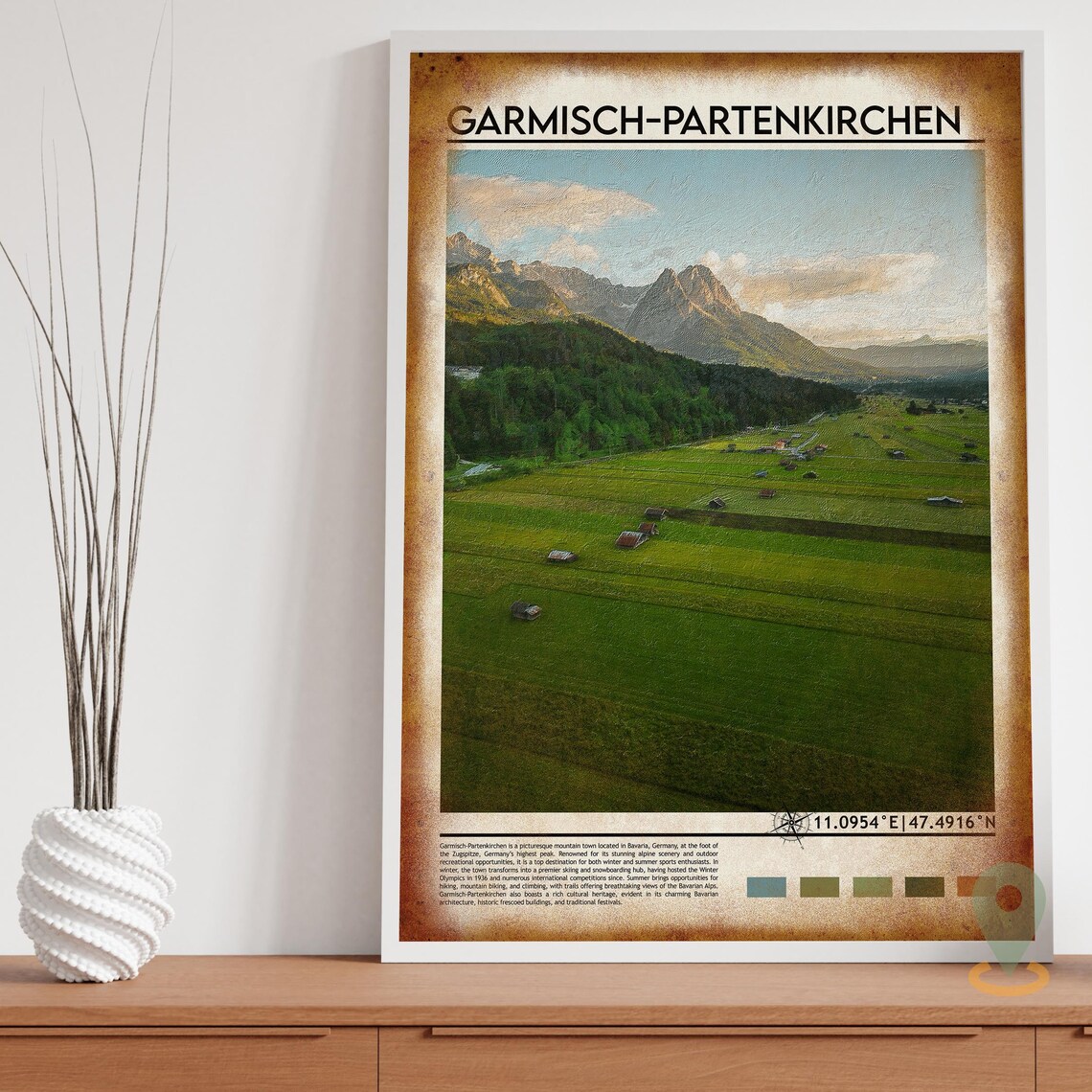 Garmisch-Partenkirchen Bavarian Alpine Meadow Zugspitze Poster - Image 3