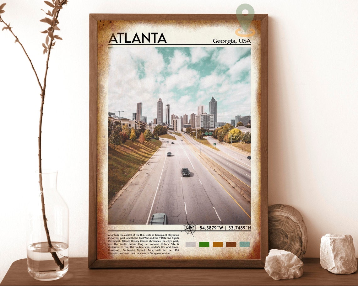 Atlanta Print Atlanta Art Atlanta Poster Atlanta Photo Atlanta Poster Print Atlanta Painting Georgia Travel Poster Atlanta Wall Art - Image 6
