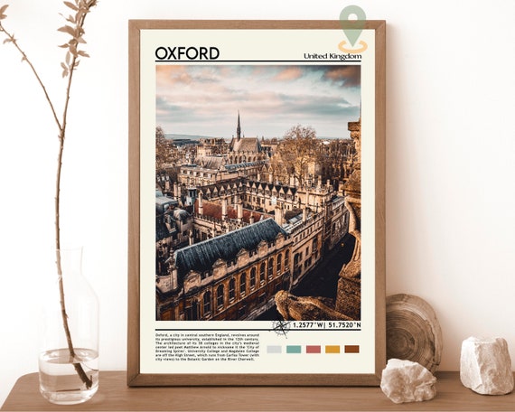 Oxford Print Personalized Poster Oxford Art Oxford Poster Oxford Photo Oxford Poster Print Oxford Painting United Kingdom Poster