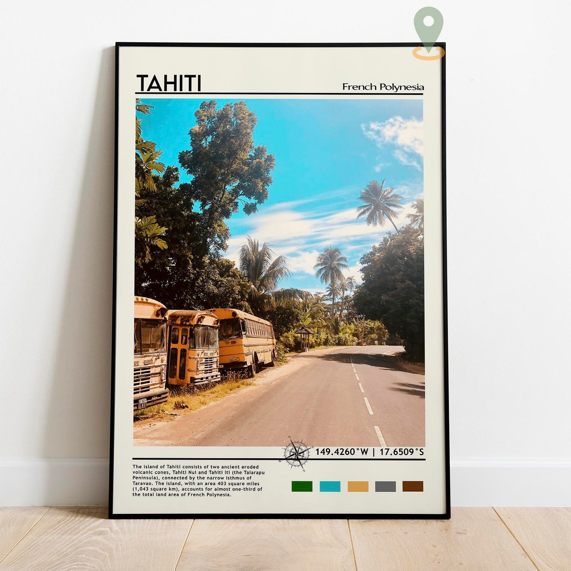 Tahiti Print Vintage Poster Tahiti Art Tahiti Poster Tahiti Photo Tahiti Poster Print Tahiti Wall Art French Polynesia Travel Gift - Image 3