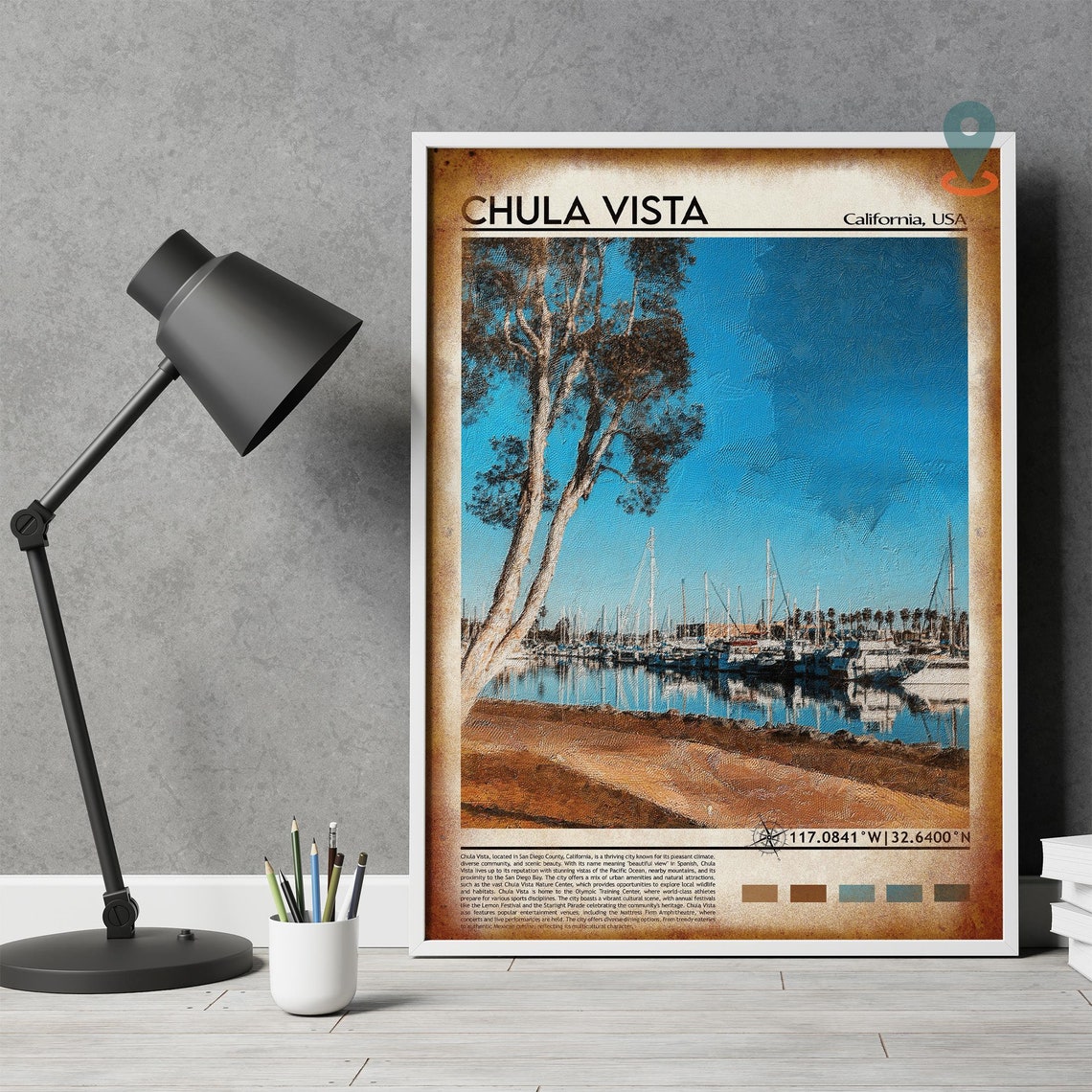 Chula Vista Print Chula Vista Poster Chula Vista Wall Art Chula Vista Travel Print Chula Vista Art Print San Diego Print Chula Vista - Image 2