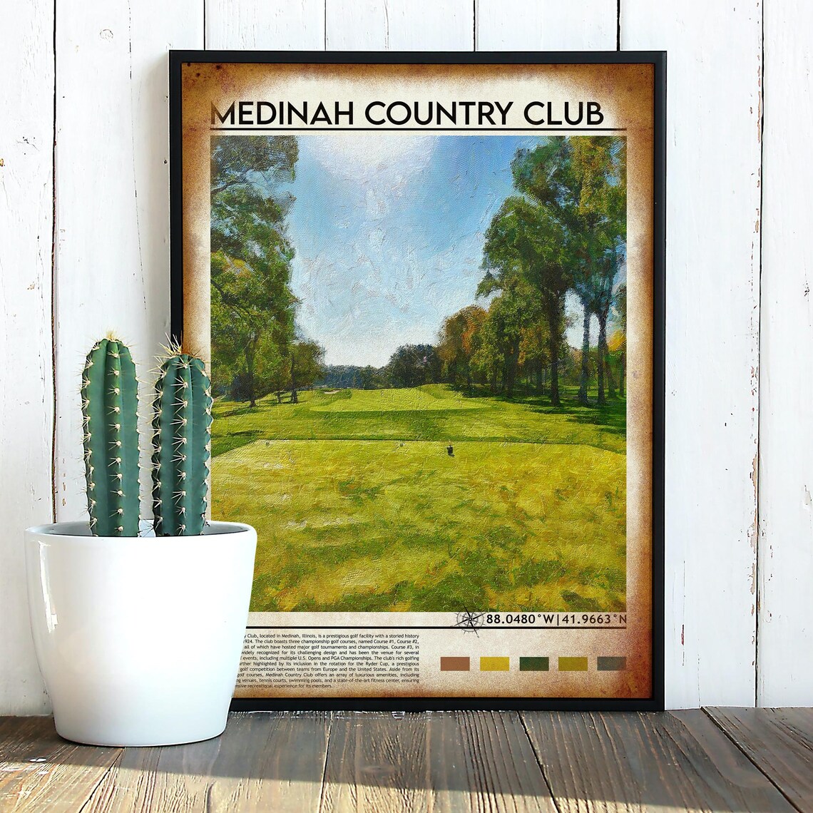 Medinah Country Club Illinois Golf Course Fairway Art Poster - Image 4