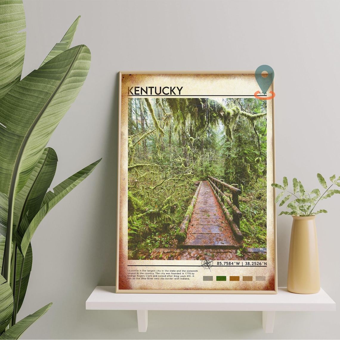Kentucky USA Mossy Forest Boardwalk Nature Photo Home Decor Poster - Image 5