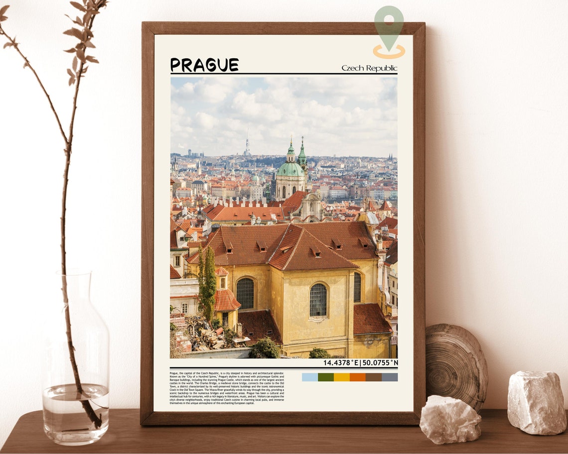 Prague Czech Republic Old Town Red Rooftops Baroque Spires Poster