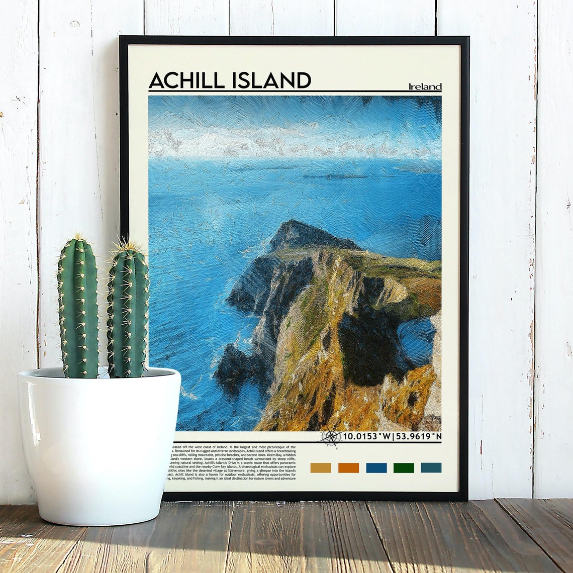 Achill Island Ireland Dramatic Sea Cliffs Atlantic Coast Poster - Image 3
