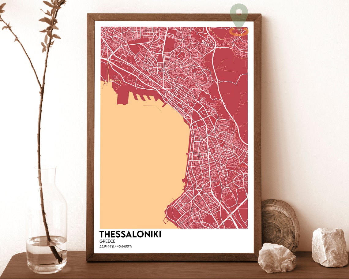 Thessaloniki Map Thessaloniki Map Print Thessaloniki City Map Thessaloniki Wall Art Thessaloniki Travel Poster Thessaloniki Poster - Image 5