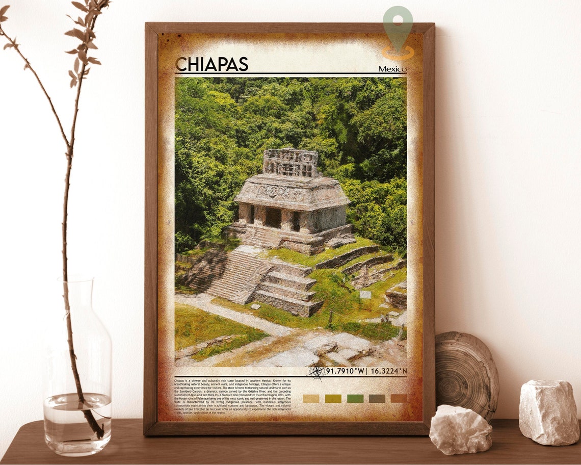 Chiapas Mexico Mayan Temple Jungle Photo Ancient Travel Wall Art - Image 6