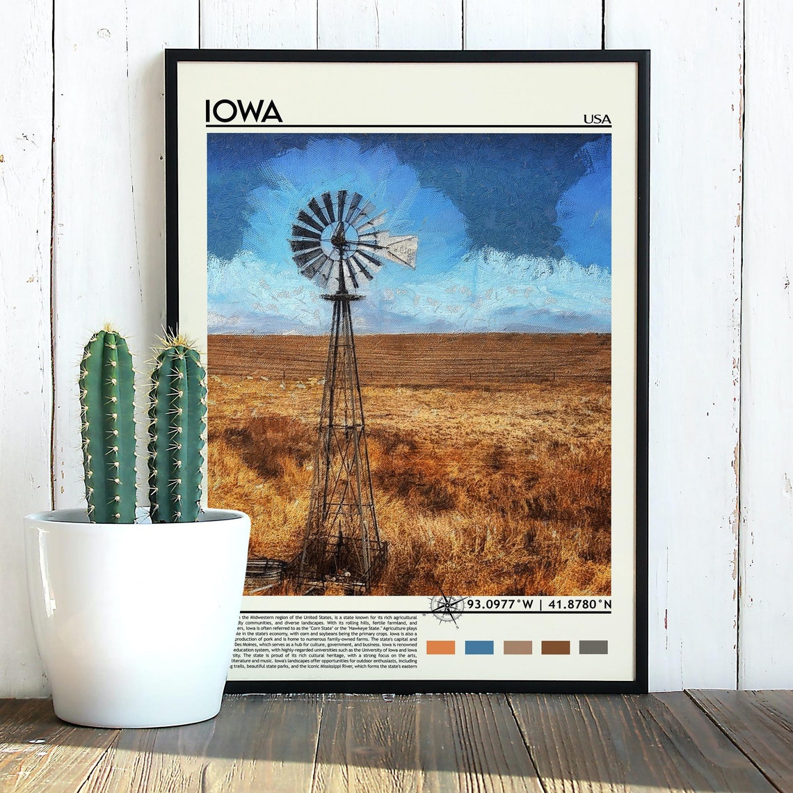 Iowa Travel Poster Iowa Print Iowa Wall Art Iowa Poster Iowa Photo Iowa Poster Print Iowa Map Vintage Iowa Print Iowa Poster Print - Image 5
