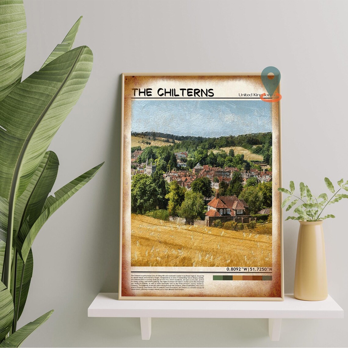 The Chilterns England Village Church Countryside Travel Poster - Image 5