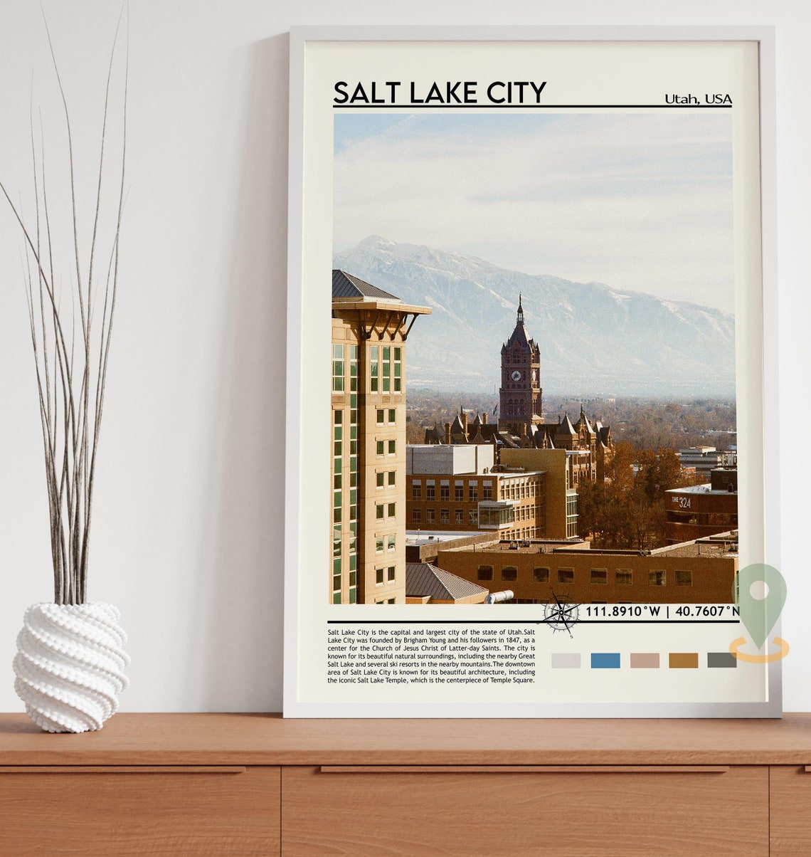 Salt Lake City Print Salt Lake City Art Salt Lake City Photo Salt Lake City Poster Print Salt Lake City Painting Utah Poster Utah Art - Image 3