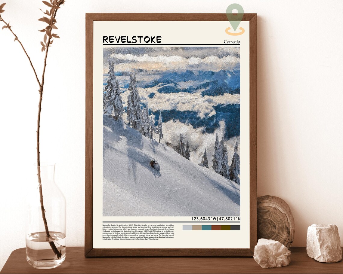 Revelstoke Canada Powder Snow Alpine Slope Winter Ski Travel Poster