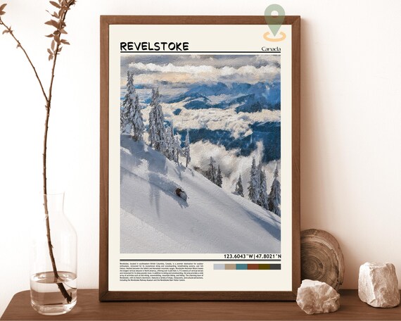 Revelstoke Canada Powder Snow Alpine Slope Winter Ski Travel Poster
