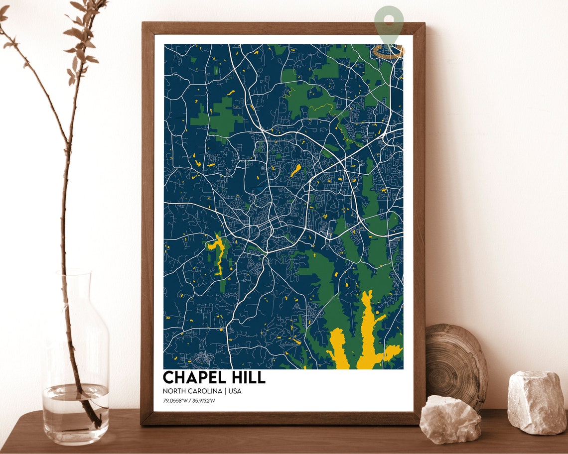 Chapel Hill North Carolina Modern City Street Map Design Poster