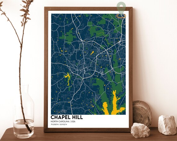 Chapel Hill North Carolina Modern City Street Map Design Poster