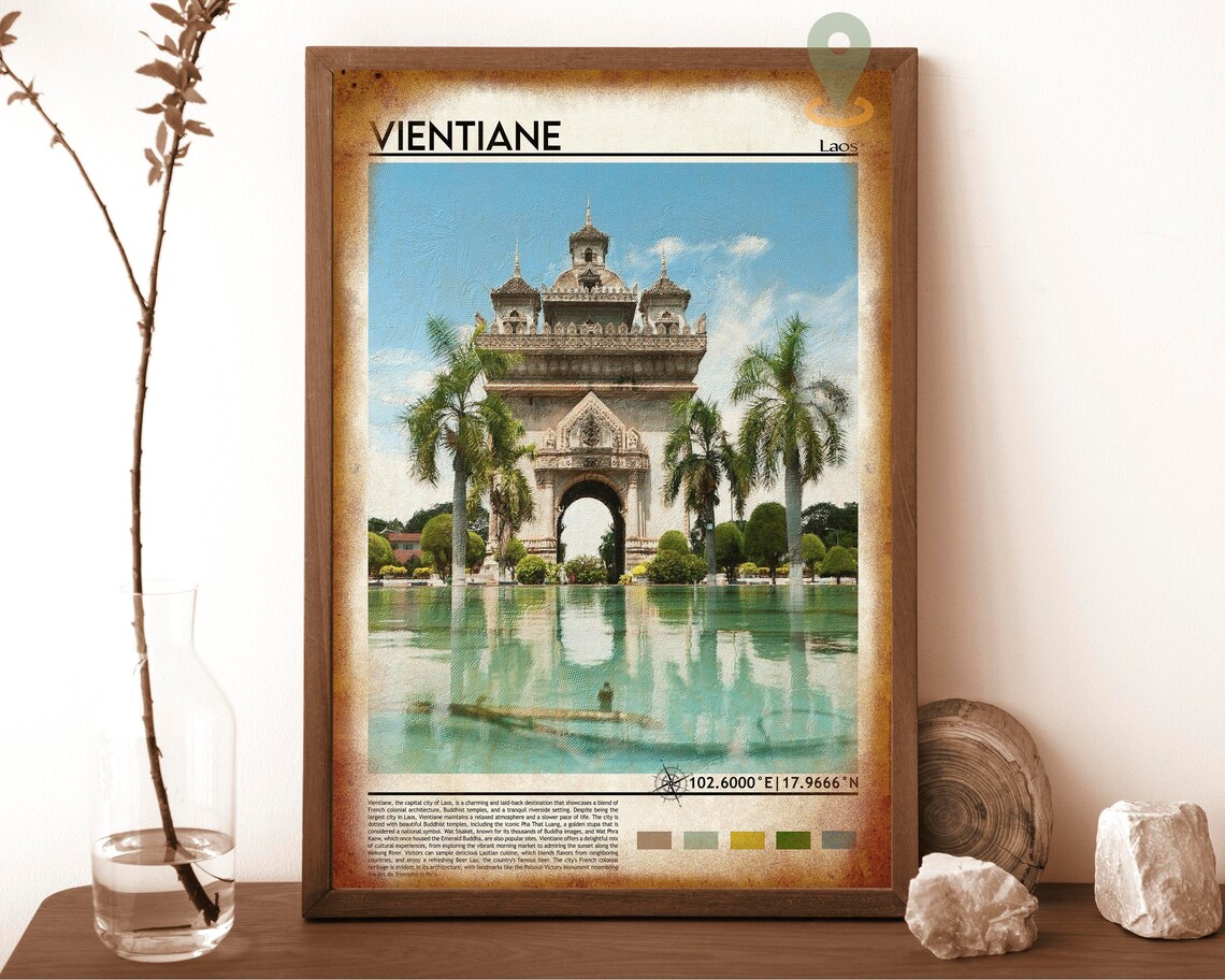 Vientiane Laos Patuxai Victory Gate Monument Travel Photo Poster - Image 6