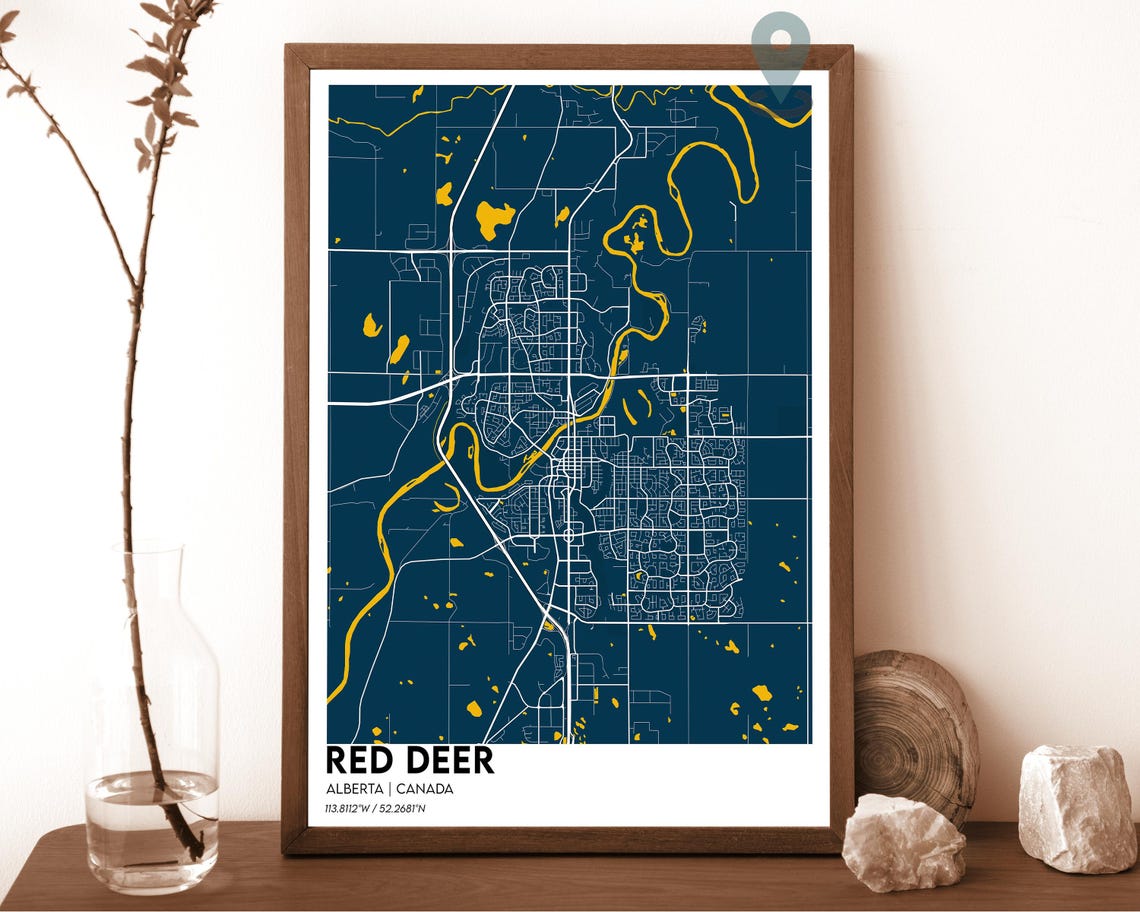 Red Deer Alberta Canada Light Minimalist City Map Home Decor Poster - Image 6