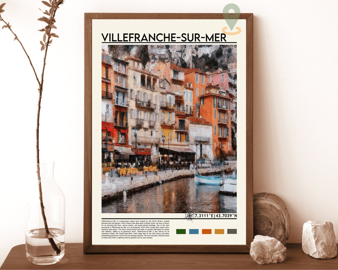 Villefranche Sur Mer Print French Riviera Print Cote Dazur Print France Print Villefranche Sur Mer Travel Print Villefranche Sur Mer
