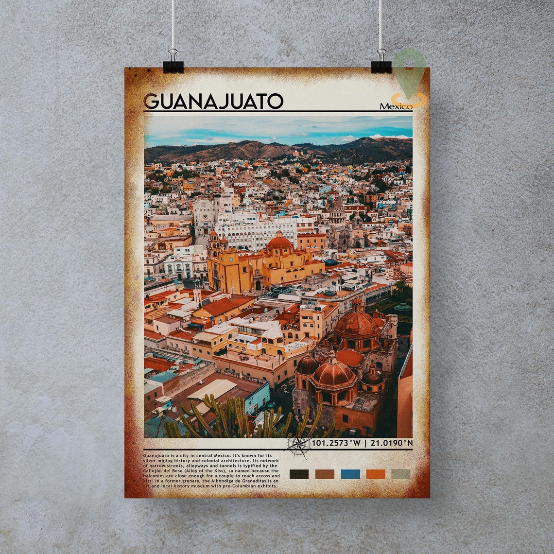 Guanajuato Print Vintage Poster Guanajuato Art Guanajuato Poster Guanajuato Photo Guanajuato Poster Print Mexico Poster Travel Gift - Image 4
