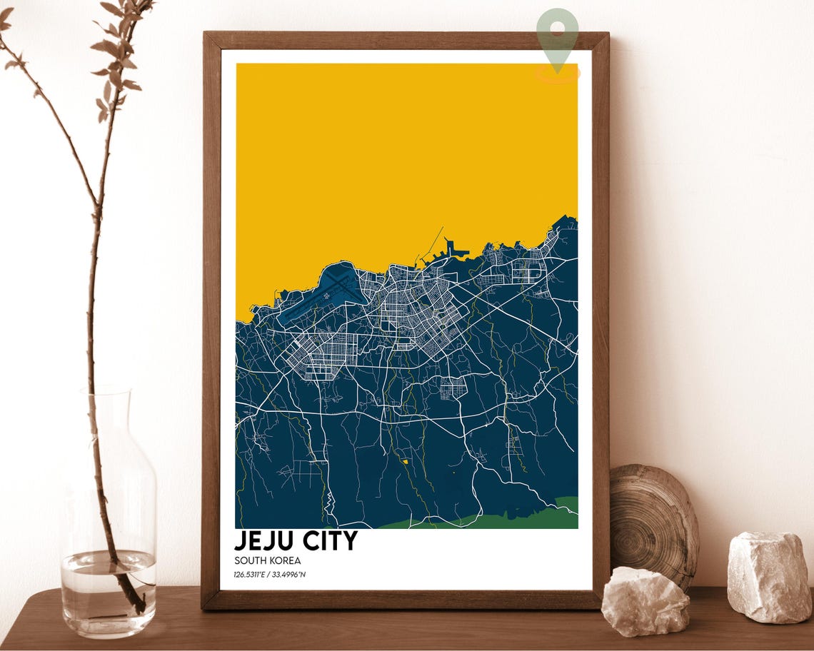 Jeju City Map Jeju City Map Print Jeju City Wall Art Jeju City Travel Poster Jeju City Poster Jeju City Photo Jeju City South Korea - Image 2