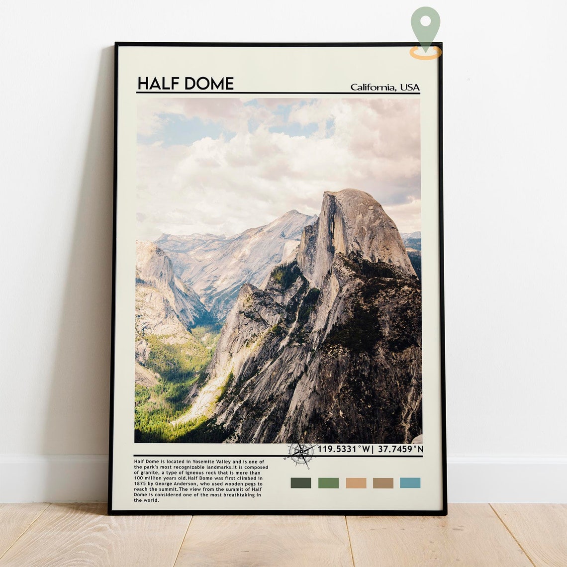 Half Dome Yosemite California Granite Summit Valley Landscape Poster - Image 2