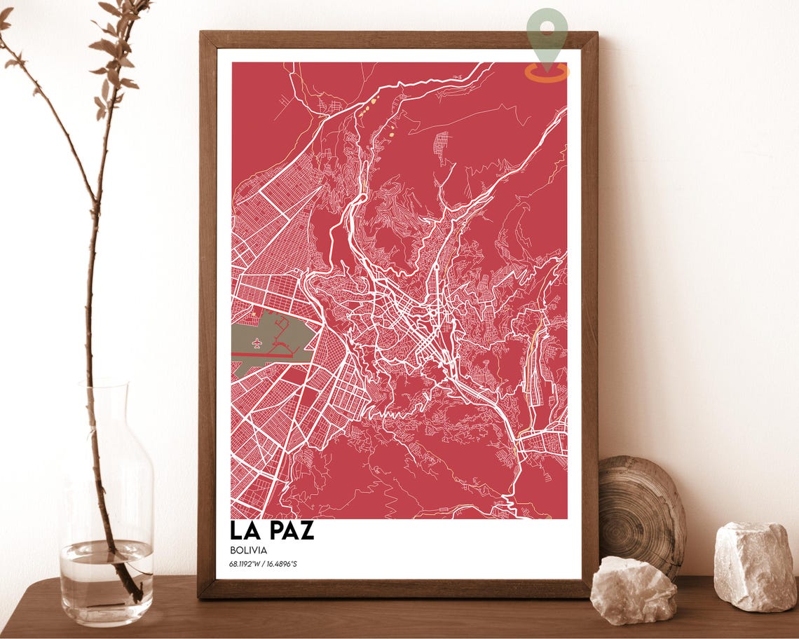 La Paz Map La Paz Map Print La Paz Wall Art La Paz Travel Poster La Paz Poster La Paz Photo La Paz City Map La Paz Bolivia Poster - Image 6