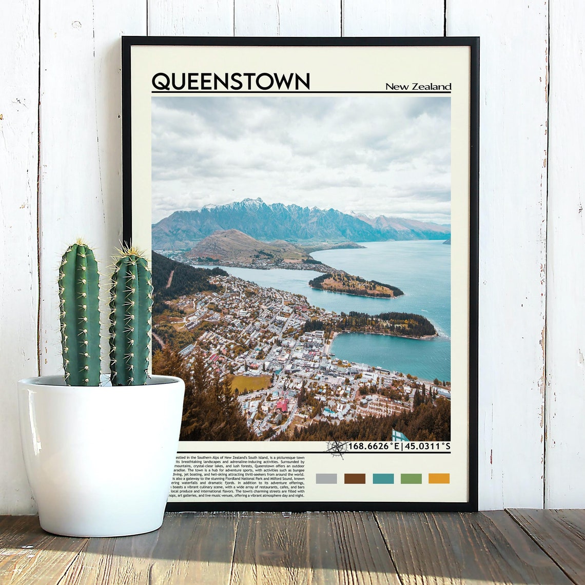 Queenstown Print Queenstown Poster Queenstown Wall Art Queenstown Travel Queenstown Art Print Queenstown Artwork New Zealand Print - Image 5