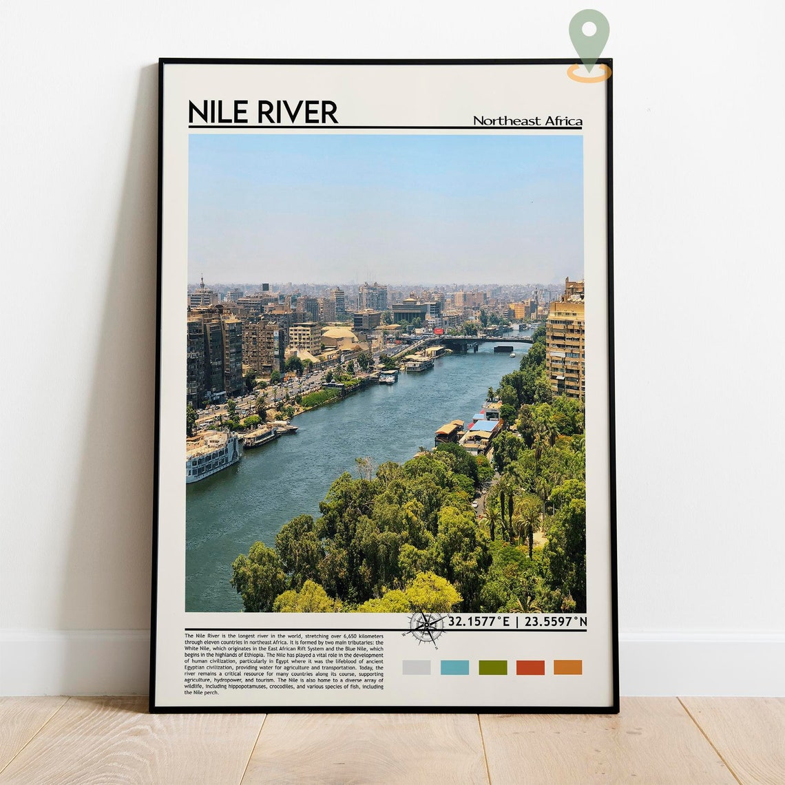 Nile River Cairo City View Northeast Africa River Travel Poster - Image 2