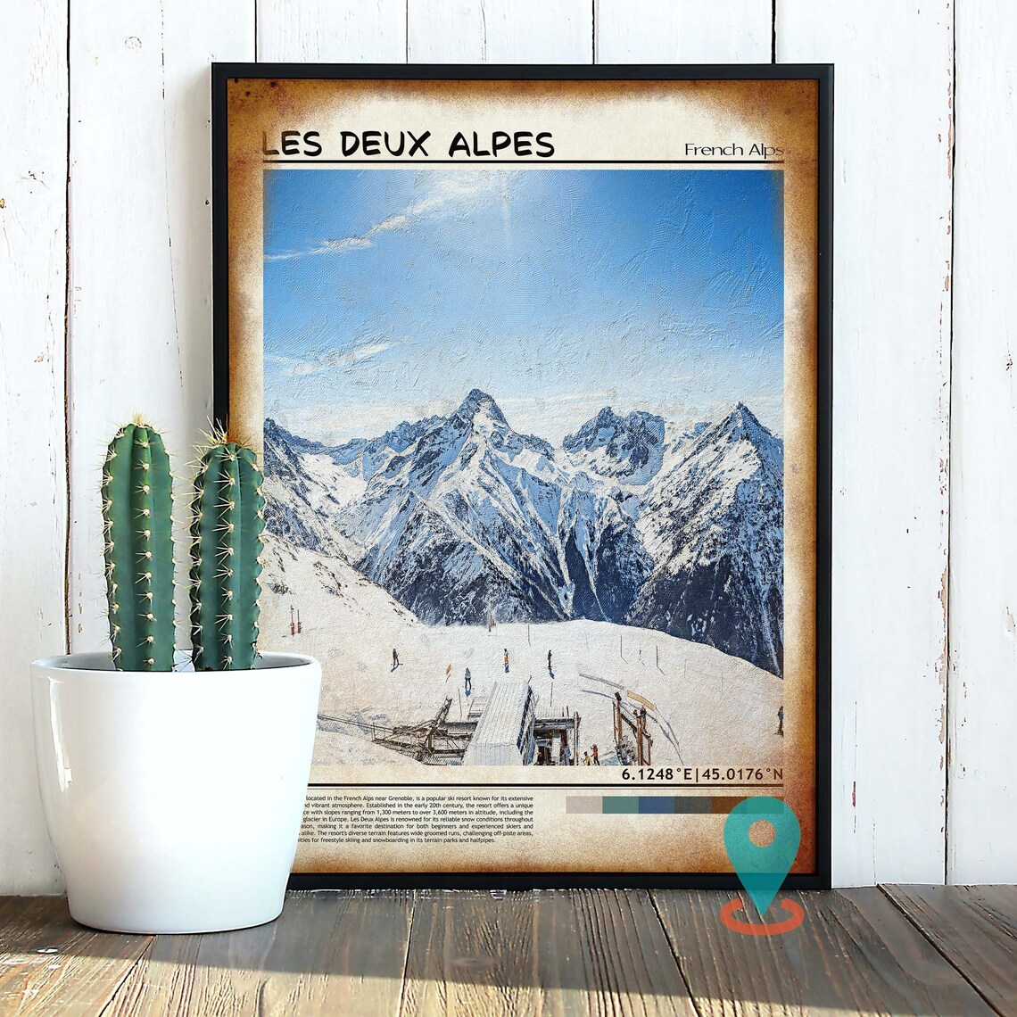 Les Deux Alpes French Alps Snowy Summit Glacier Peaks Poster - Image 2