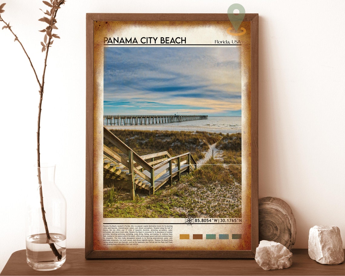 Panama City Beach Travel Poster Panama City Beach Wall Art Panama City Beach Poster Print Panama City Beach Photo Panama City Decor - Image 6