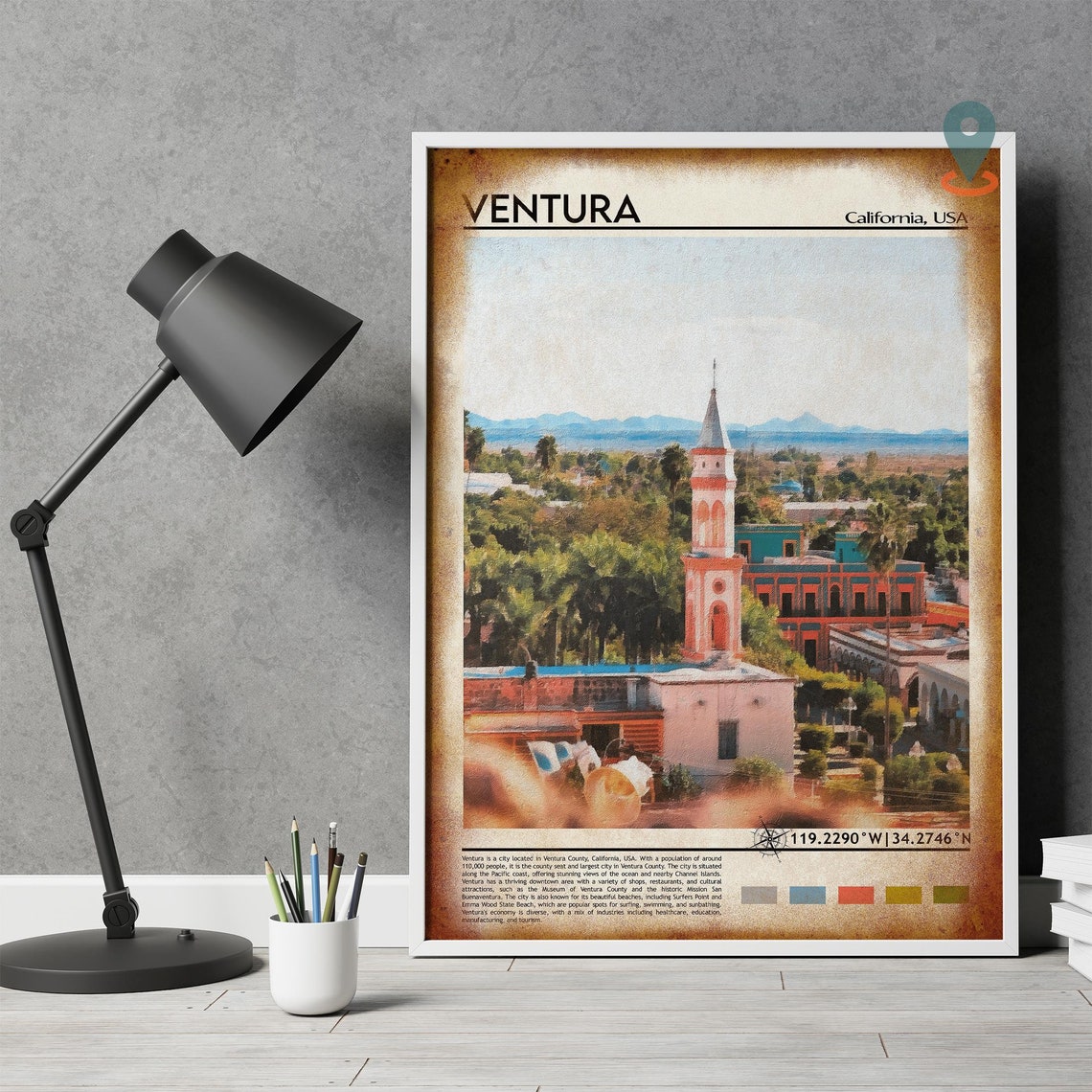Ventura Print Ventura Poster Ventura Wall Art Ventura Travel Ventura Art Print Ventura Artwork Ventura Photo Ventura California Print - Image 4