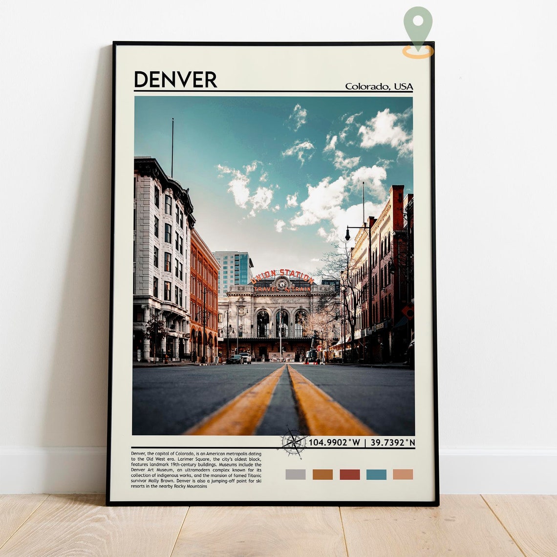 Denver Colorado Union Station Historic Street Scene Travel Poster - Image 2