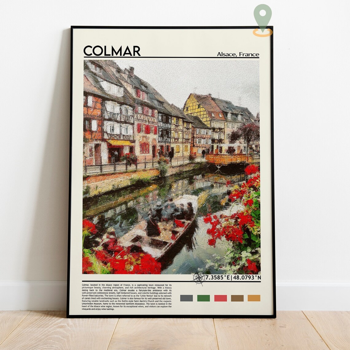 Colmar France Alsace Half Timbered Canal Little Venice Travel Poster - Image 2