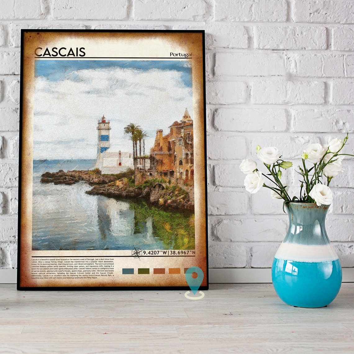 Cascais Print Cascais Poster Cascais Wall Art Cascais Travel Print Cascais Art Print Cascais Artwork Cascais Photo Portugal Print - Image 4
