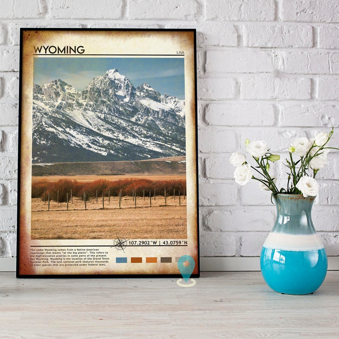 Wyoming Travel Poster Wyoming Print Wyoming Wall Art Wyoming Vintage Poster Wyoming Photo Wyoming Poster Print Wyoming Wall Decor - Image 5