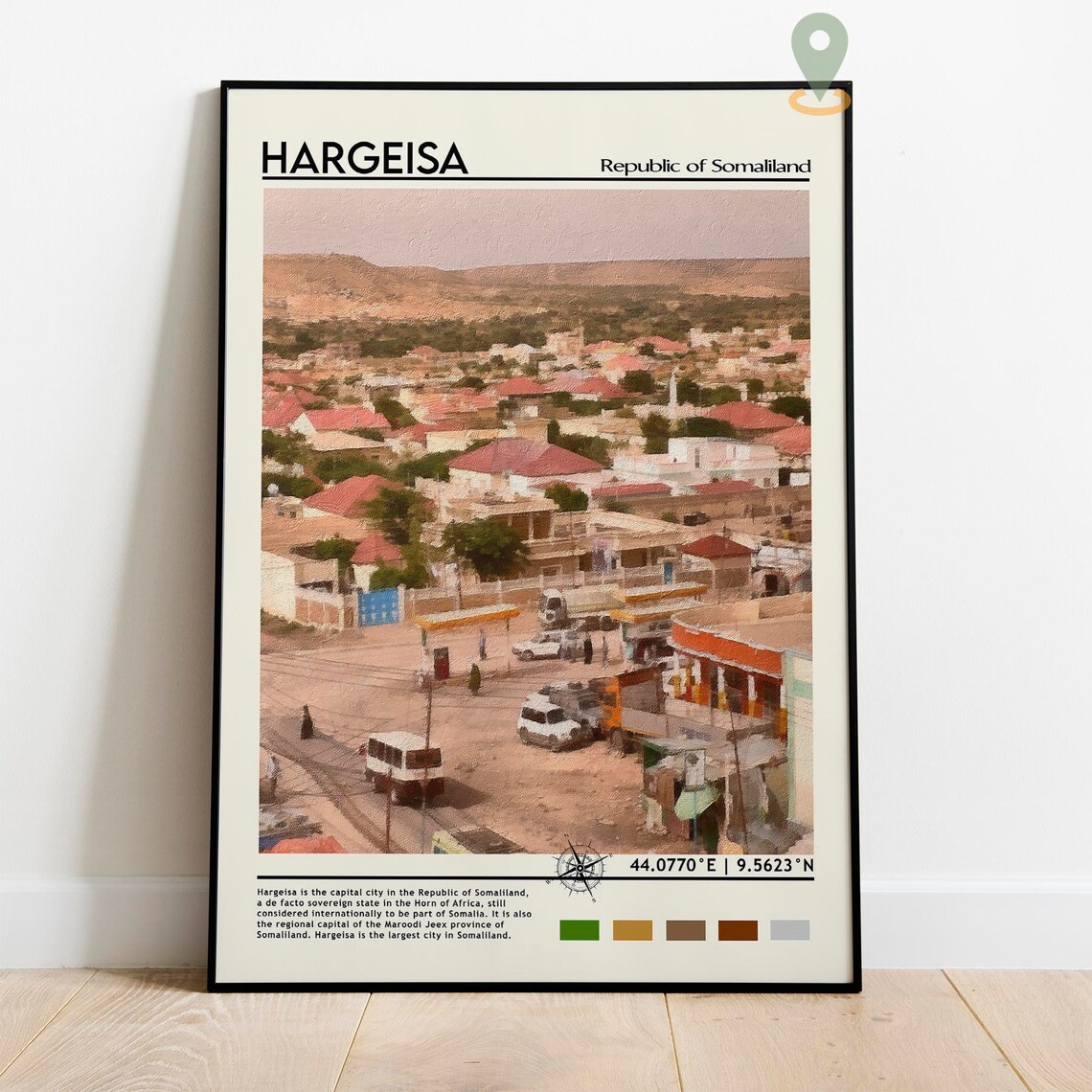 Hargeisa Somaliland Cityscape Desert Town Hills Africa Travel Poster - Image 2