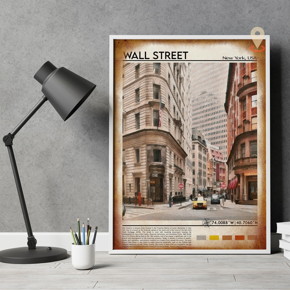 Wall Street Print Wall Street Poster Wall Street Wall Art Wall Street Travel Wall Street Art Print Wall Street Artwork New York Print - Image 4